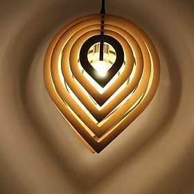 Đèn gỗ hình giọt nước DG058 - Đèn gỗ trang trí nhà cửa, quá cafe, nhà hàng