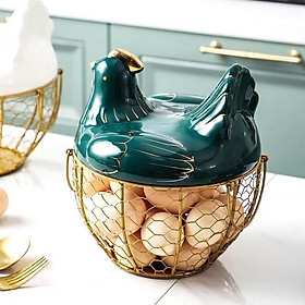 Mua Giỏ đựng trứng gà có nắp hình con gà  giỏ bằng thép không gỉ đựng được 20 đến 30 quả trứng.