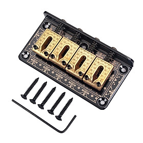 1 Set 4-String Guitar Saddle Bridge for Cigar Box Guitar/Bass Guitar/Ukulele Accessory String Space 14.1mm