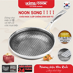 Chảo KIMS COOK Noon Song inox 3 lớp đáy từ chống dính 2 mặt