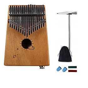 Kalimba 17 phím Mahagony có EQ họa tiết chim hót và mây ngộ nghĩnh KLEQ0297 đầy đủ phụ kiện tặng túi nhung bảo vệ đàn