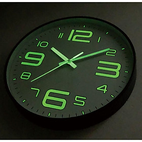 Mua Đồng hồ treo tường kim trôi dạ quang phát sáng ban đêm - dễ dàng xem giờ - Đường kính 30cm - Mặt kính phẳng - không tiếng tíc tắc