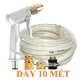 Mua Vòi Xịt Rửa Xe Bộ dây vòi xịt nước rửa xe  tưới cây   tăng áp 3 lần  loại 7m  10m 206701 đầu đồng  cút đồng
