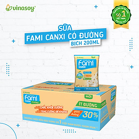 Thùng Sữa Đậu Nành Vinasoy Fami Canxi (200ml x 40 Bịch)