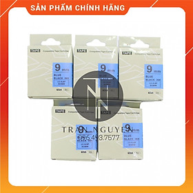 [Combo 5 cuộn] Nhãn in Tepra SC9BW (LC-3LBP) - Chữ đen nền dương 9mm x 8m - Hàng nhập khẩu