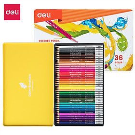  Bút chì màu học sinh hộp sắt Deli 12/24/36 màu/hộp - EC00205/EC00225/EC00235