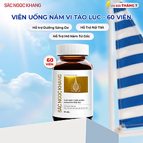 Viên uống Sắc Ngọc Khang Vi tảo lục (60 viên) giúp trẻ hóa làn da xua tan vết nám, hỗ trợ cân bằng nội tiết tố, bổ huyết, điều kinh, hỗ trợ giảm các triệu chứng tiền mãn kinh