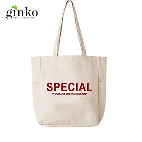 Túi Vải Tote Ginko Unisex Phong Cách Hàn Quốc In Hình YOU ARE SPECIAL K05