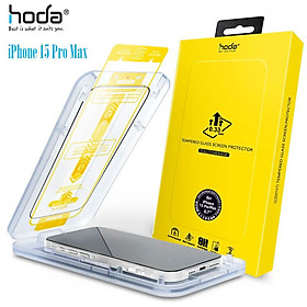 Dán Cường Lực dành cho iPhone 15 Pro Max/15 Pro/15 Plus/15/14 Pro/14 Pro Max/13/13 Pro/13 Mini/13 Pro Max HODA 2.5D Full Kèm Khung Dán - Hàng Nhập Khẩu