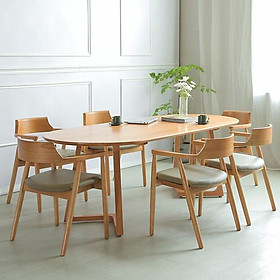 Bộ bàn ăn mặt gỗ 6 ghế cao cấp BAMSF08 Tundo Kích thước 1m6 x 80cm