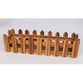 Mua Chậu hàng rào gỗ nâu - Kích thước 50x10x10cm - Chậu cây  cây giả  hoa lụa trang trí nhà cửa