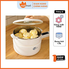 Mua Nồi Lẩu Điện Đa Năng Mini Midimori MDMR-568 (750W) Kèm Xửng Hấp – Hàng Chính Hãng