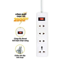 Ổ Cắm Điện Chịu Nhiệt Đa Năng 4 Ổ Cắm Dây Nguồn 3m HJD 0114R