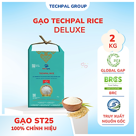 Gạo ST25-VIP Deluxe TECHPAL túi giấy 2Kg | Đạt chuẩn Global GAP