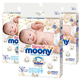 [Combo 3 Bịch] Tã/Bỉm Moony Natural Bông Organic Cao Cấp [Full Size