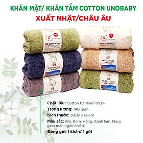 Mua 1 KHĂN MẶT / KHĂN TẮM COTTON CAO CẤP UNOBABY - XUẤT NHẬT/CHÂU ÂU  KT: 36 X 86cm - GIAO MÀU NGẪU NHIÊN