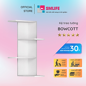 Kệ gỗ treo tường trang trí hiện đại SMLIFE Bowcott  | Gỗ MDF dày 17mm chống ẩm | D45xR45xC80cm - Màu