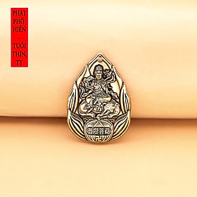 Dây chuyền mặt Phật Phổ Hiền Bồ Tát hoa sen bằng đồng - MV02
