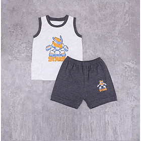 Bộ ba lỗ in hình bé trai 6-36 tháng chất liệu cotton cao cấp