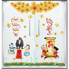 Mua Combo decal dán kính trang trí tết nhà hàng  khách sạn phòng khách tích hợp sẵn keo