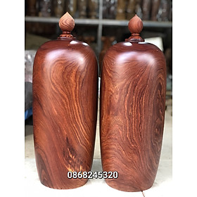 Mua Cặp bình phú quý phong thủy hút tài lộc trang trí phòng khách bằng gỗ trắc kt cao 50×20cm