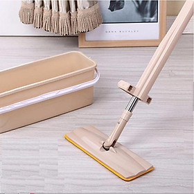 COMBO Chổi Phẳng, Cây Lau Nhà Tự Vắt Xoay 360 - TẶNG 1 KHĂN LAU HÌNH VỊT
