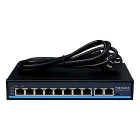 10 Port Fast Ethernet, 8 port PoE, one port supported 60w, Ethernet Switch