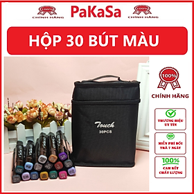Hộp Bút Màu Touch Nhiều Màu Bút Lông 2 Đầu Chuyên Nghiệp Kèm Túi Đựng Xịn Xò- Hàng chính hãng  - Hộp 30 màu