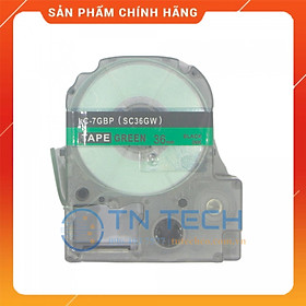 Mua NHÃN IN TEPRA-EPSON LC-7GBP (SC36GW) – CHỮ ĐEN NỀN LÁ 36MM X 8M  Hàng nhập khẩu 