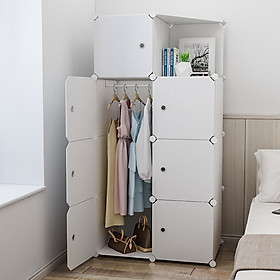 Tủ nhựa lắp ghép 8 ô 1 góc xéo trang trí
