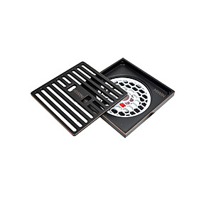 Mua Ga thoát sàn ngăn mùi đồng mạ đen sang trọng Hiwin FD-1410 kích thước 100x100