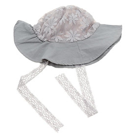 Baby Toddler Kids Bucket Breathable Sun Hat with Chin Strap Gray