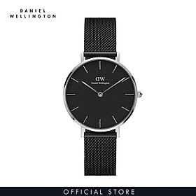 Đồng hồ Daniel Wellington dây lưới - Petite Ashfield đen-bạc