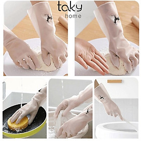 Mua Găng Tay Cao Su Trắng Con Hươu  Rửa Chén Bát  Giặt Giũ  Vệ Sinh Nhà Cửa  Tiện Dụng An Toàn Đôi Tay. TakyHome 5800