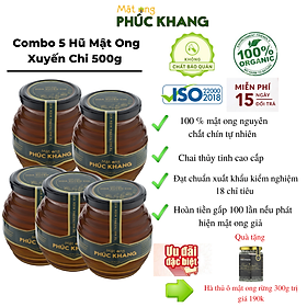 5 Hũ Mật Ong Cao Cấp Xuất Khẩu - Hoa Xuyến Chi 500g - Hàng Chính Hãng