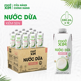 Thùng 12 Hộp Nước Dừa Xiêm Sen Cocoxim 330ml