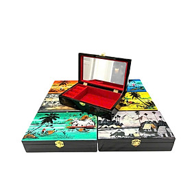 Hộp nữ trang Sơn Mài Cao Cấp Thanh Bình Lê size 14x24x6 cm đựng đồ trang sức, vật dụng nhỏ xinh, trang trí, làm quà tặng ý nghĩa