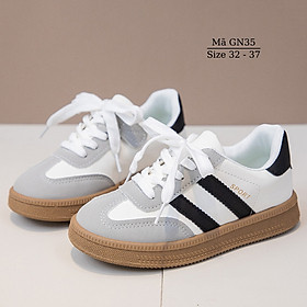 Giày bata thể thao học sinh tiểu trung học đi học, thể dục, chạy bộ dáng cột dây kết hợp quai dáng năng động cá tính NHÍM SHOP GN35