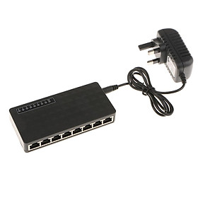 8-Port 10/100Mbps Ethernet Network Switch Desktop Fast LAN Adapter UK Plug
