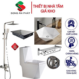 Mua Combo Thiết Bị Vệ Sinh  Bộ Combo Thiết Bị Vệ Sinh 001 Cầu Kim Cương – Thiết Bị Nhà Tắm Giá Kho