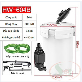 Lọc thùng mini Sunsun HW EW 603B, 604B external outside filter có bơm bể cá tép thủy sinh