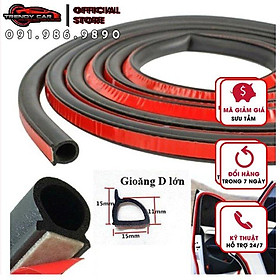 gioăng cao su chữ D chống ồn cách nhiệt chống bụi xe ô tô, xe hơi | cuộn 8mét | gioăng D 10 x 10 | gioăng D 12 x 14