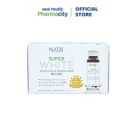 Nước uống Nucos hỗ trợ bổ sung collagen giúp dưỡng trắng và làm sáng da Super White (Hộp 10 chai)
