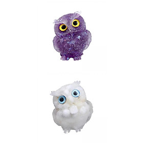 2 Pieces Crystal Owl Decoration Statue for Office Decor Housewarming Gift