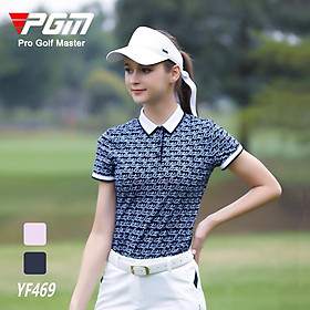 Áo ngắn tay Golf nữ chính hãng PGM - YF469 - Chất liệu sợi Polyester kết hợp vải spandex cao cấp, bền đẹp