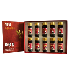 Nước nhung hươu hàn quốc WELL BIO hàn quốc hộp 10 chai x 100ml