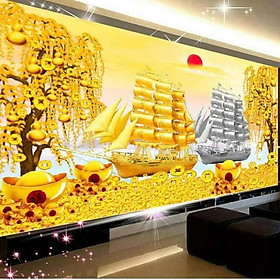 Tranh thêu thuận buồm xuôi gió EDB86  - kích thước: 150 * 70cm.