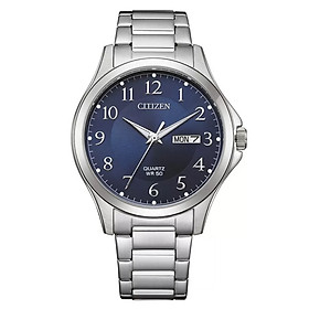 Đồng Hồ Nam Citizen Pin-Quartz Dây Thép Không Gỉ BF2021-82L - Mặt Xanh (41mm)