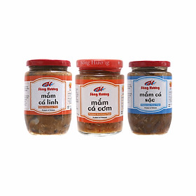 Combo 1 Hũ Mắm Cá Linh 400g + 1 Hũ Mắm Cá Cơm 440g + 1 Hũ Mắm Cá Sặc 400g Sông Hương Foods