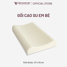 Gối Cao Su Em Bé 3-8 Tuổi - Cao Su Thuần Việt, Thiết Kế Lượn Sóng , Bảo vệ cột sống trẻ nhỏ